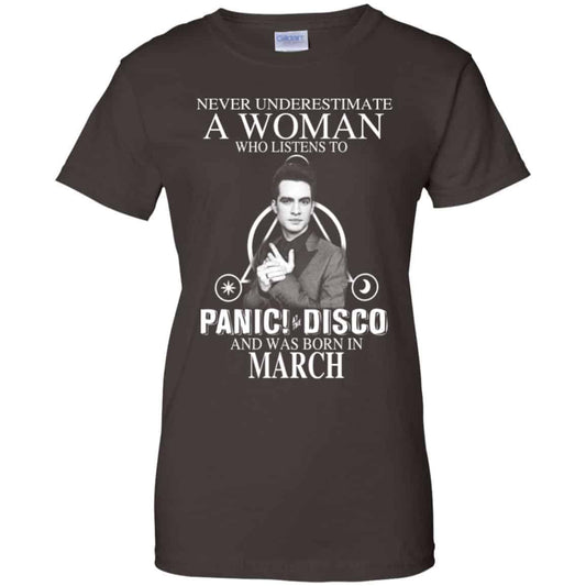 A Woman Who Listens To Panic at the Disco And Was Born In March T-Shirts, Hoodie, Tank
