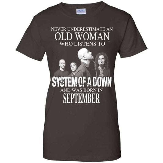 An Old Woman Who Listens To System Of A Down And Was Born In September T-Shirts, Hoodie, Tank
