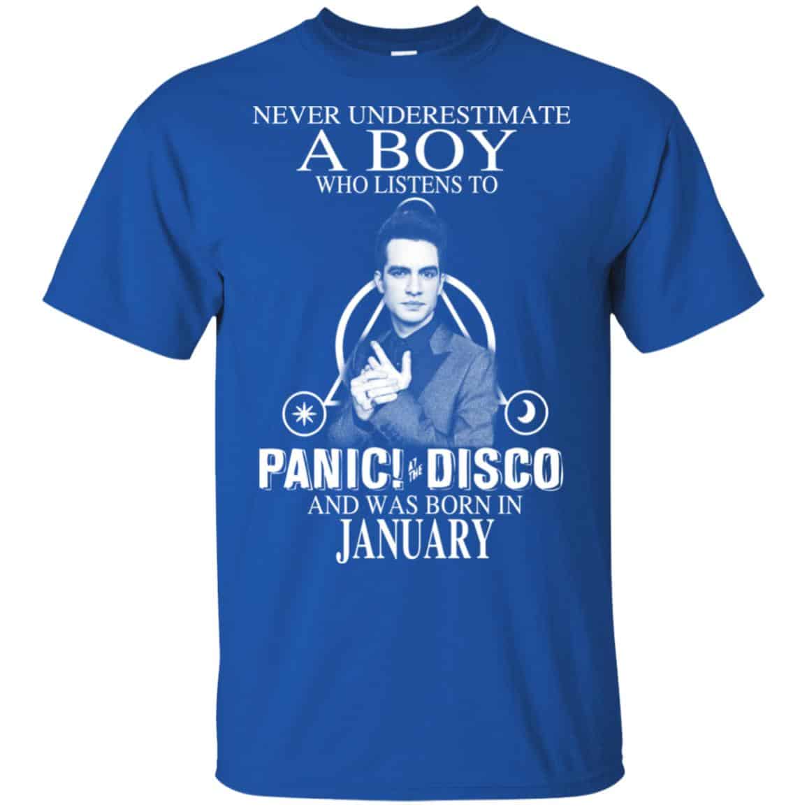 A Boy Who Listens To Panic at the Disco And Was Born In January T-Shirts, Hoodie, Tank