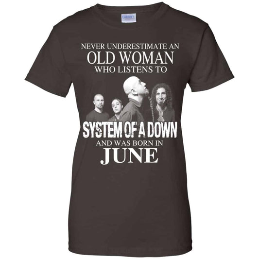 An Old Woman Who Listens To System Of A Down And Was Born In June T-Shirts, Hoodie, Tank