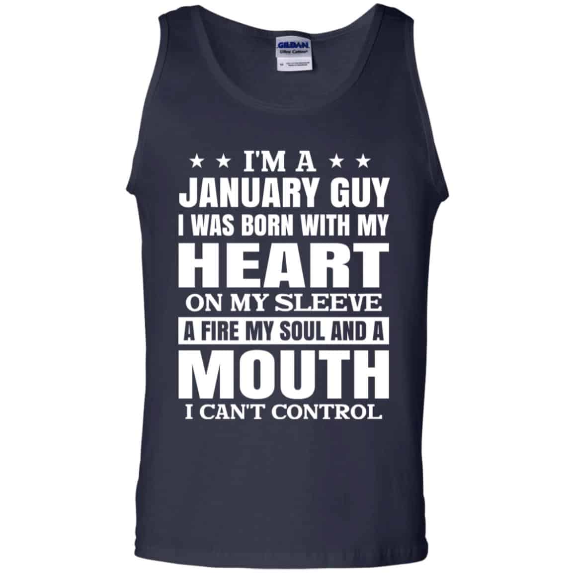 I’m A January Guy I Was Born With My Heart On My Sleeve Shirt, Hoodie, Tank