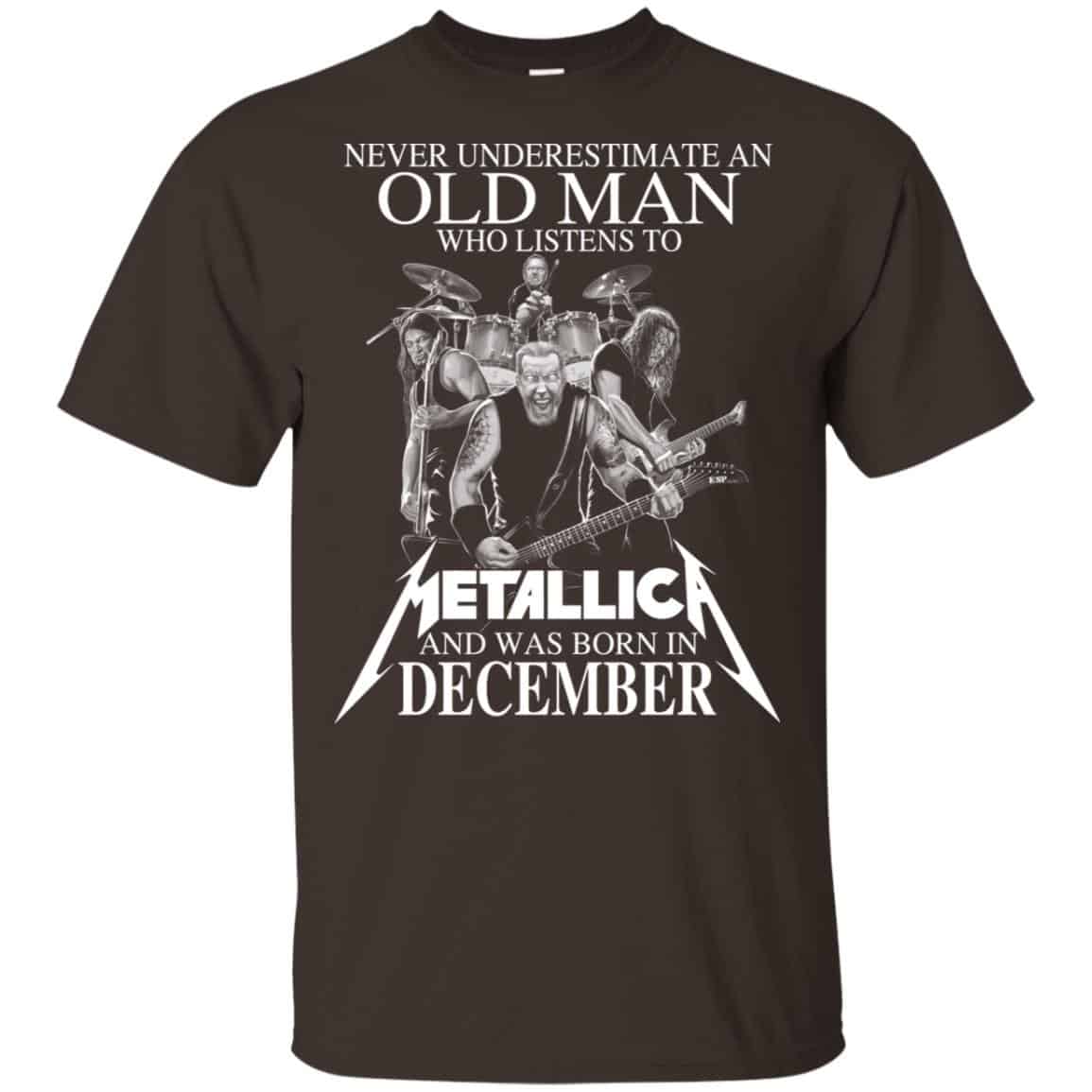 An Old Man Who Listens To Metallica And Was Born In December T-Shirts, Hoodie, Tank
