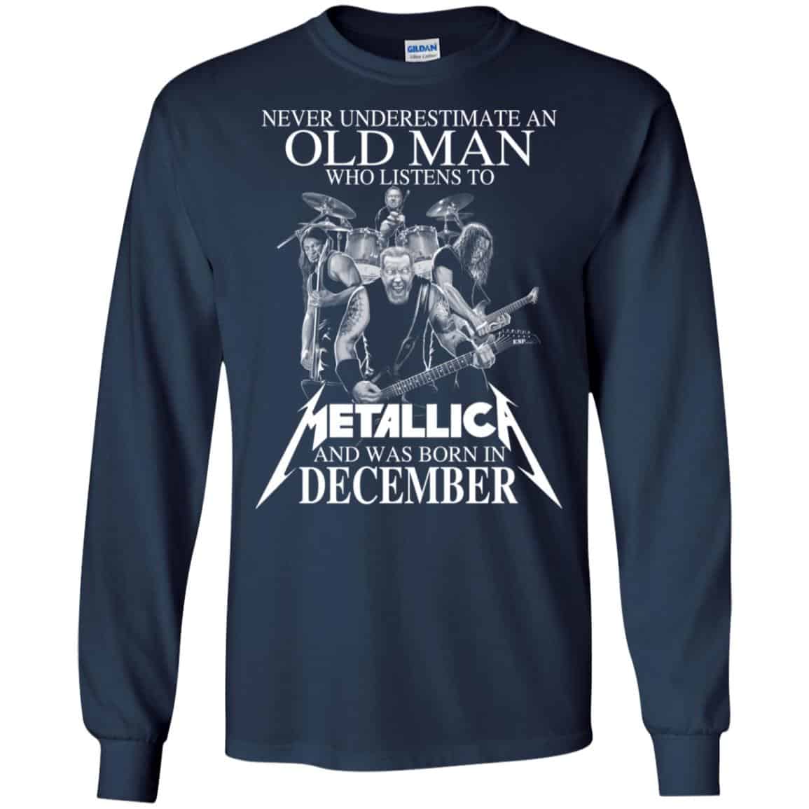 An Old Man Who Listens To Metallica And Was Born In December T-Shirts, Hoodie, Tank