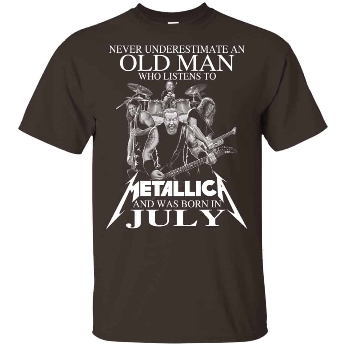 An Old Man Who Listens To Metallica And Was Born In July T-Shirts, Hoodie, Tank