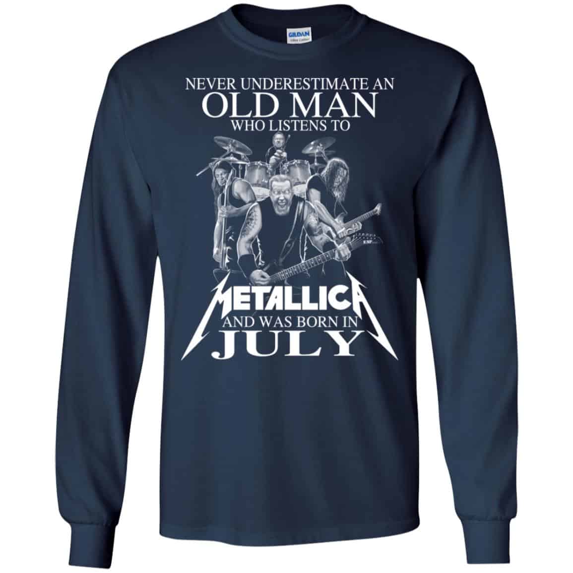 An Old Man Who Listens To Metallica And Was Born In July T-Shirts, Hoodie, Tank