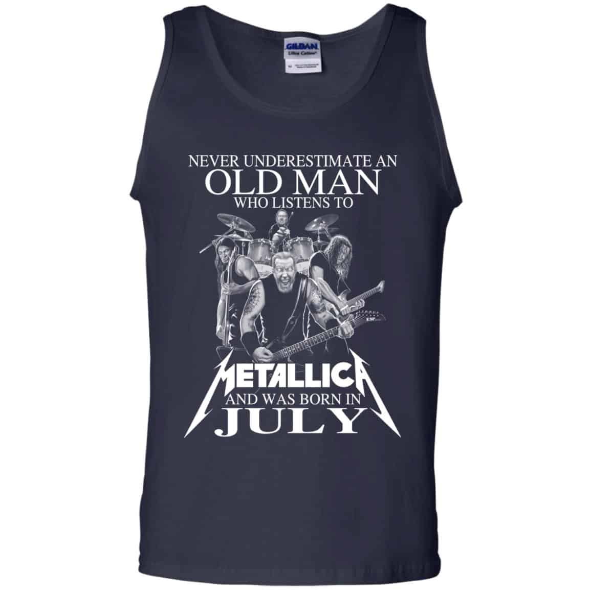 An Old Man Who Listens To Metallica And Was Born In July T-Shirts, Hoodie, Tank