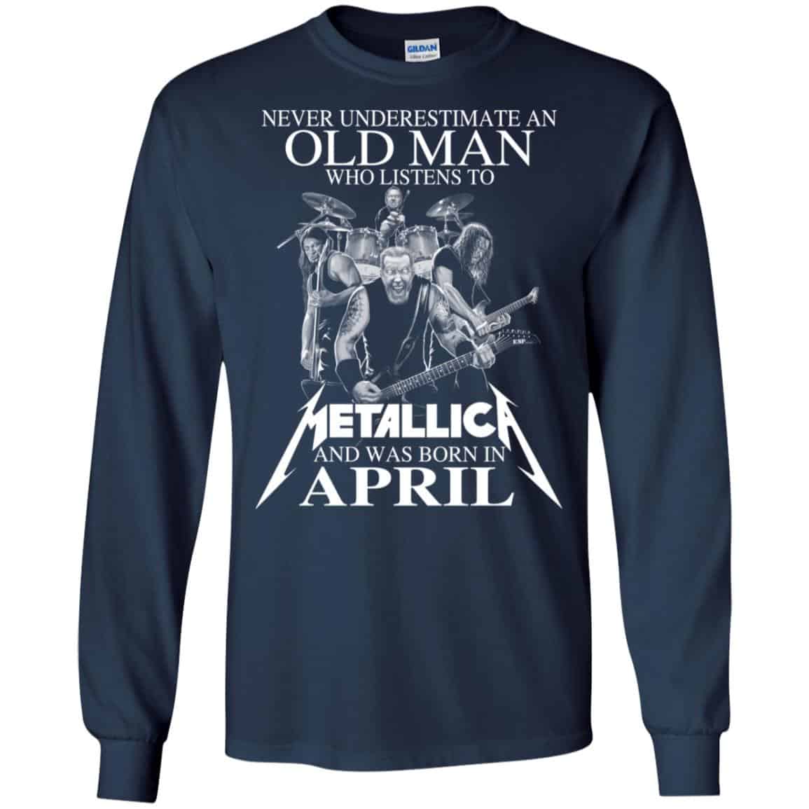 An Old Man Who Listens To Metallica And Was Born In April T-Shirts, Hoodie, Tank