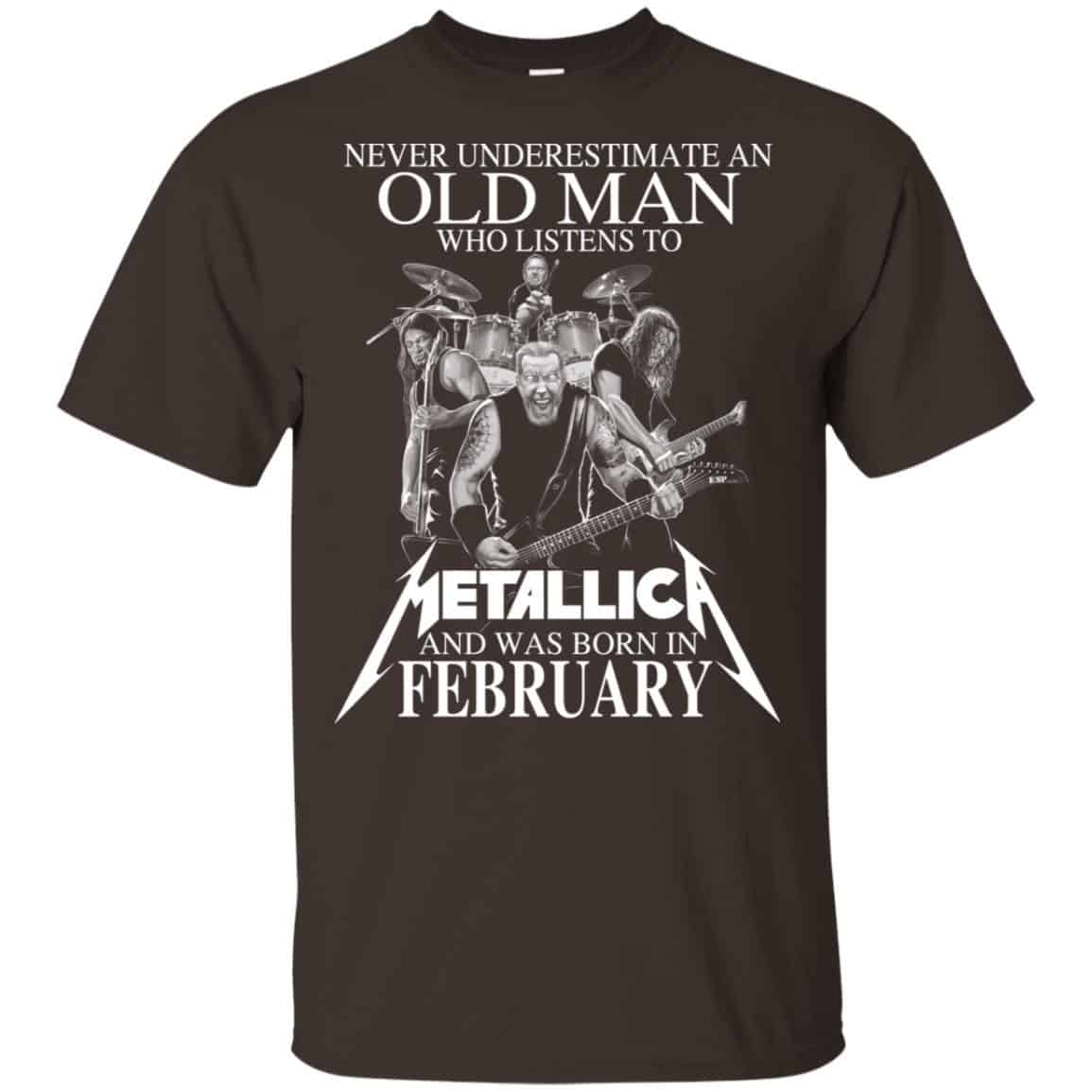 An Old Man Who Listens To Metallica And Was Born In February T-Shirts, Hoodie, Tank
