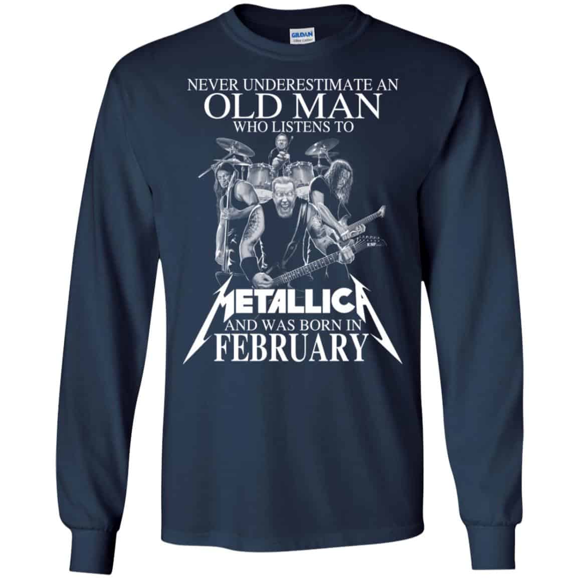An Old Man Who Listens To Metallica And Was Born In February T-Shirts, Hoodie, Tank