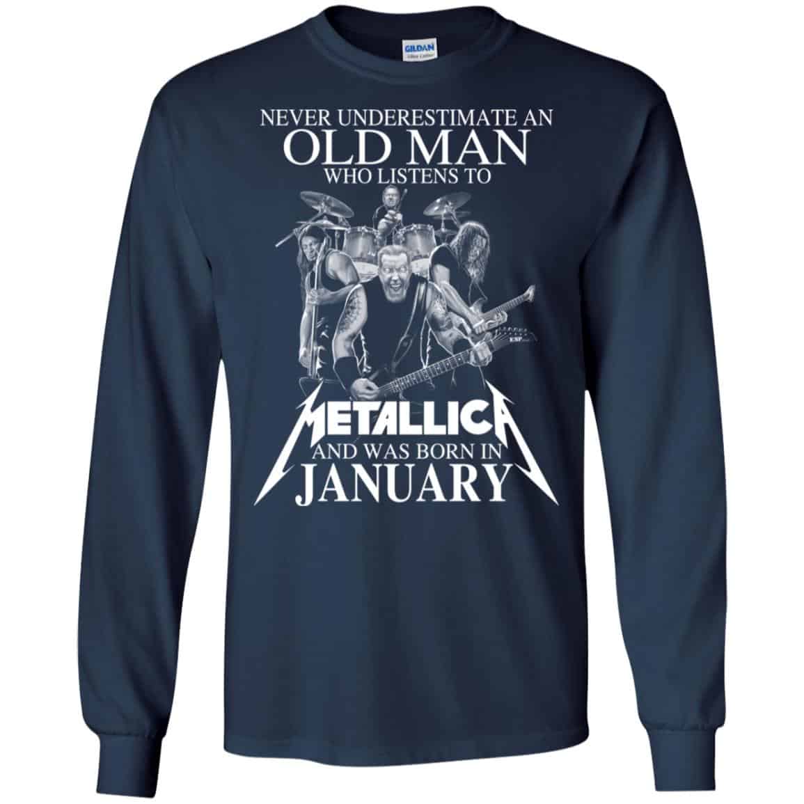 An Old Man Who Listens To Metallica And Was Born In January T-Shirts, Hoodie, Tank