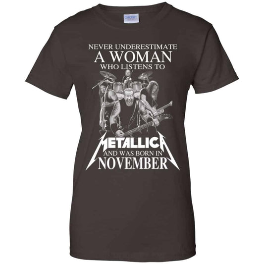 A Woman Who Listens To Metallica And Was Born In November T-Shirts, Hoodie, Tank