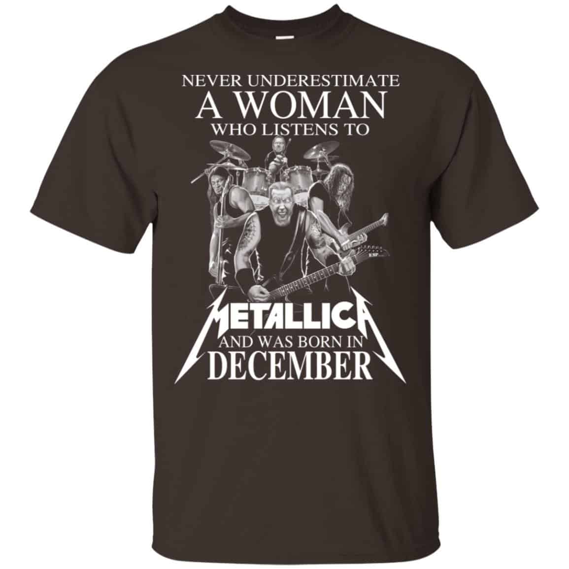 A Woman Who Listens To Metallica And Was Born In December T-Shirts, Hoodie, Tank
