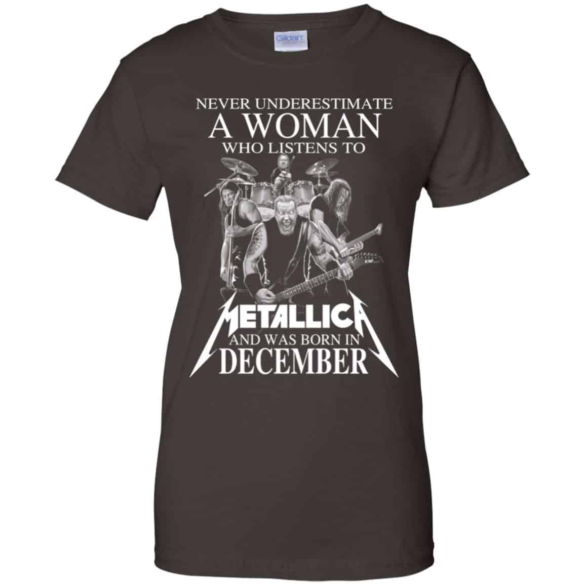 A Woman Who Listens To Metallica And Was Born In December T-Shirts, Hoodie, Tank