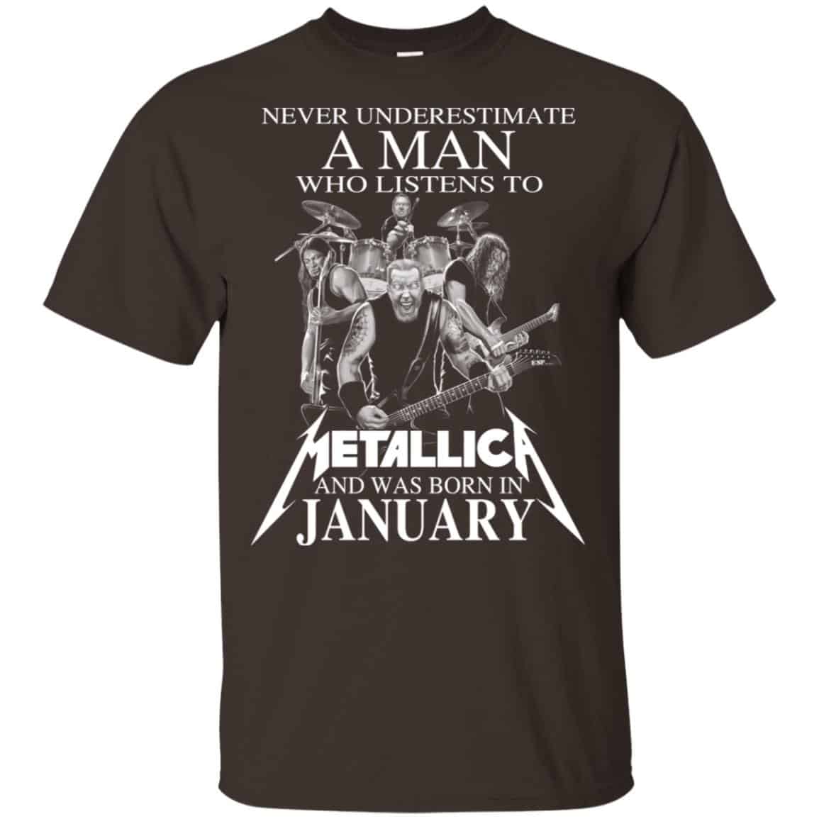 A Man Who Listens To Metallica And Was Born In January T-Shirts, Hoodie, Tank