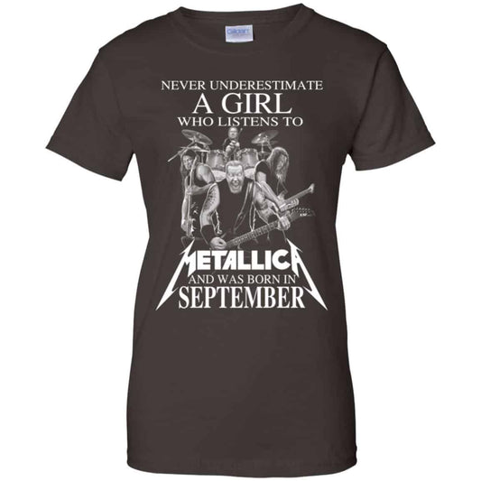 A Girl Who Listens To Metallica And Was Born In September T-Shirts, Hoodie, Tank