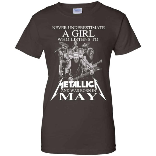 A Girl Who Listens To Metallica And Was Born In May T-Shirts, Hoodie, Tank