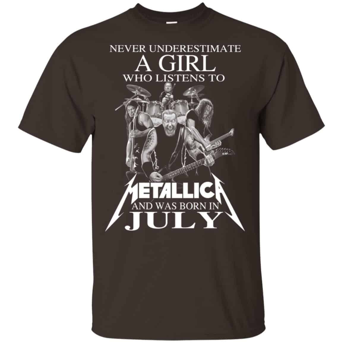 A Girl Who Listens To Metallica And Was Born In July T-Shirts, Hoodie, Tank