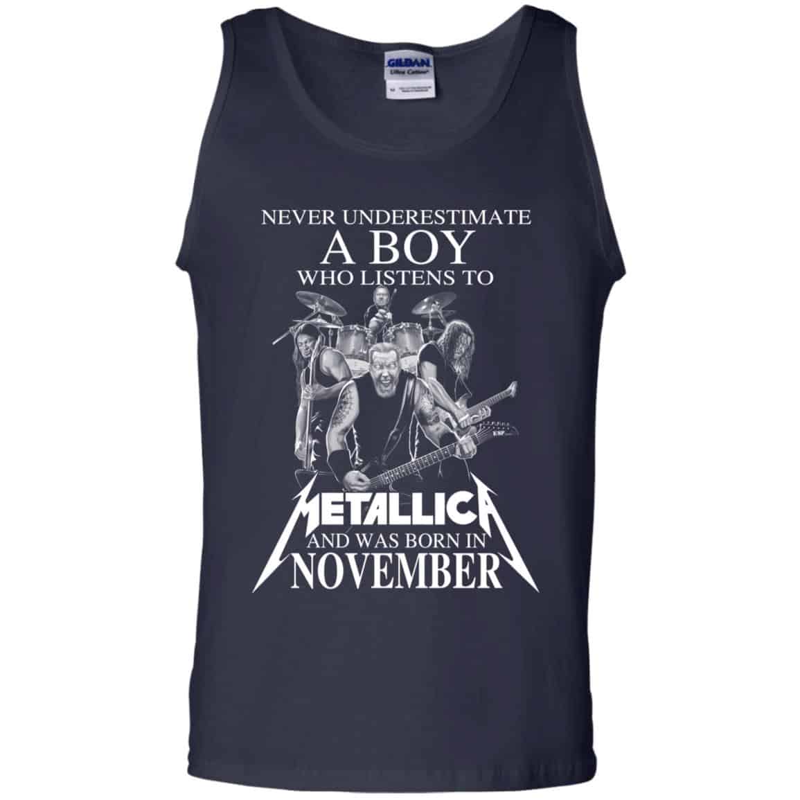 A Boy Who Listens To Metallica And Was Born In November T-Shirts, Hoodie, Tank