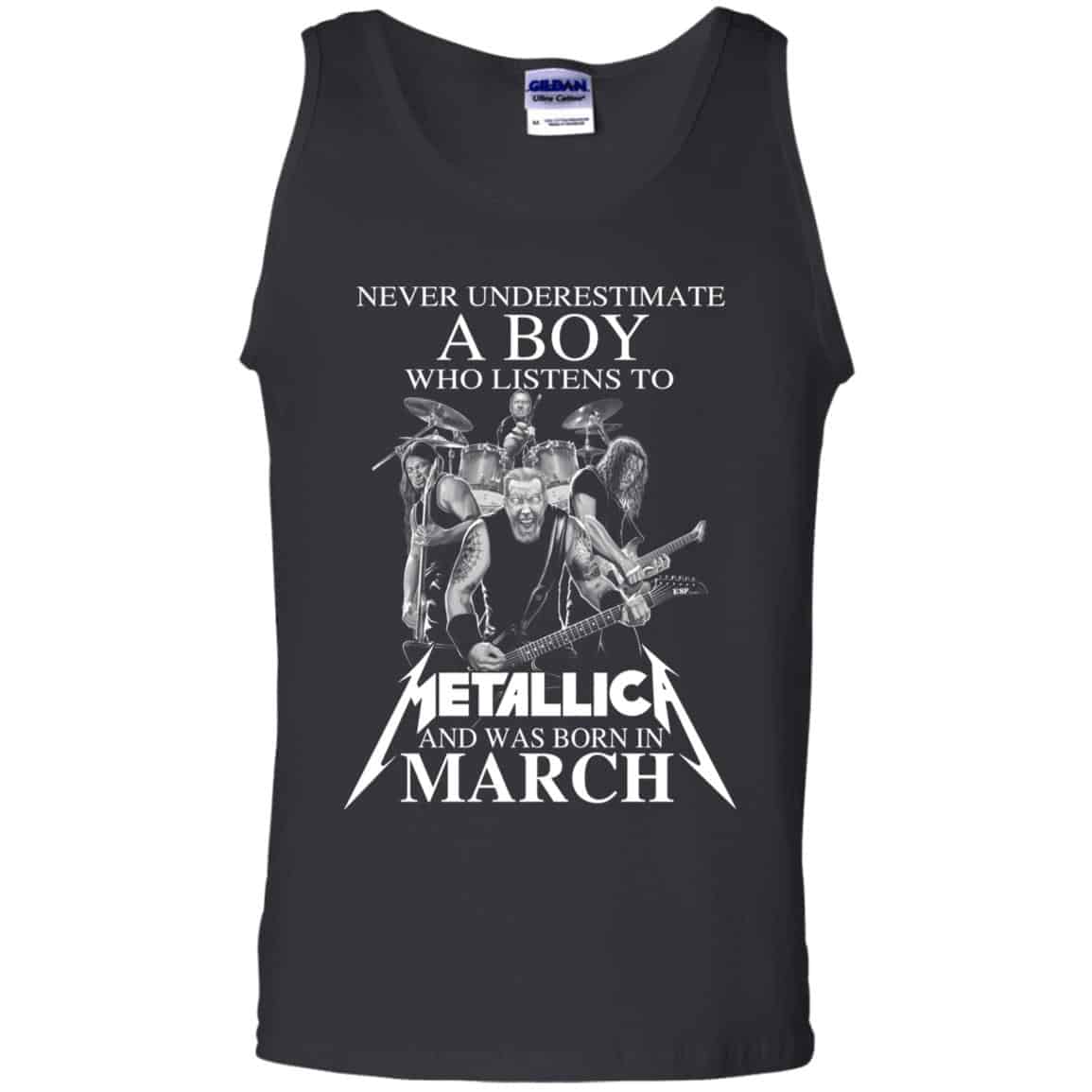 A Boy Who Listens To Metallica And Was Born In March T-Shirts, Hoodie, Tank
