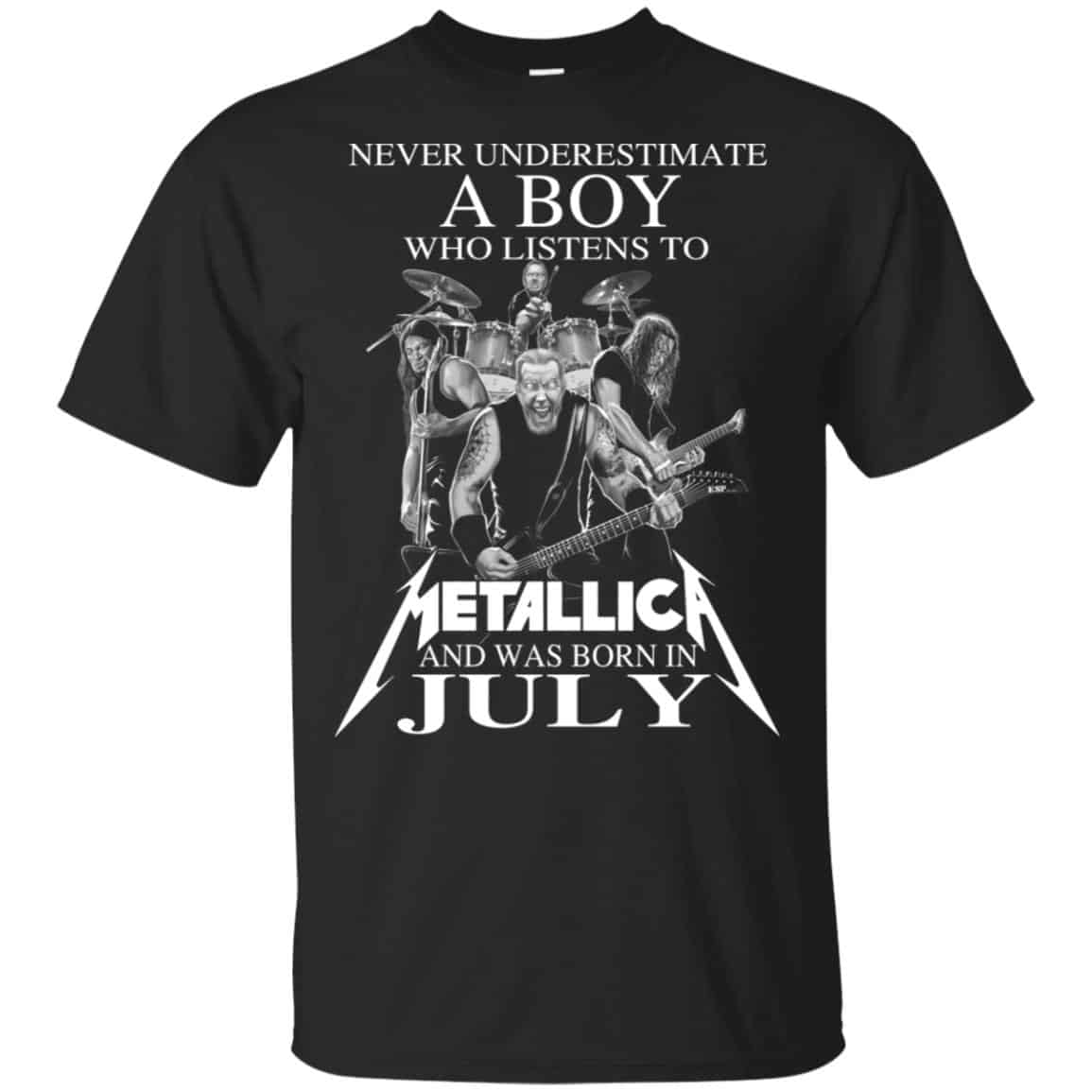 A Boy Who Listens To Metallica And Was Born In July T-Shirts, Hoodie, Tank