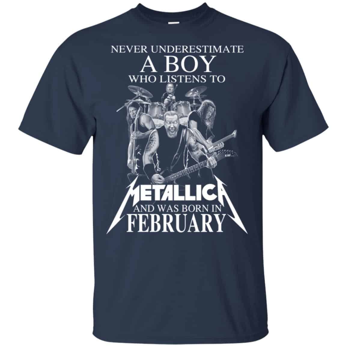 A Boy Who Listens To Metallica And Was Born In February T-Shirts, Hoodie, Tank