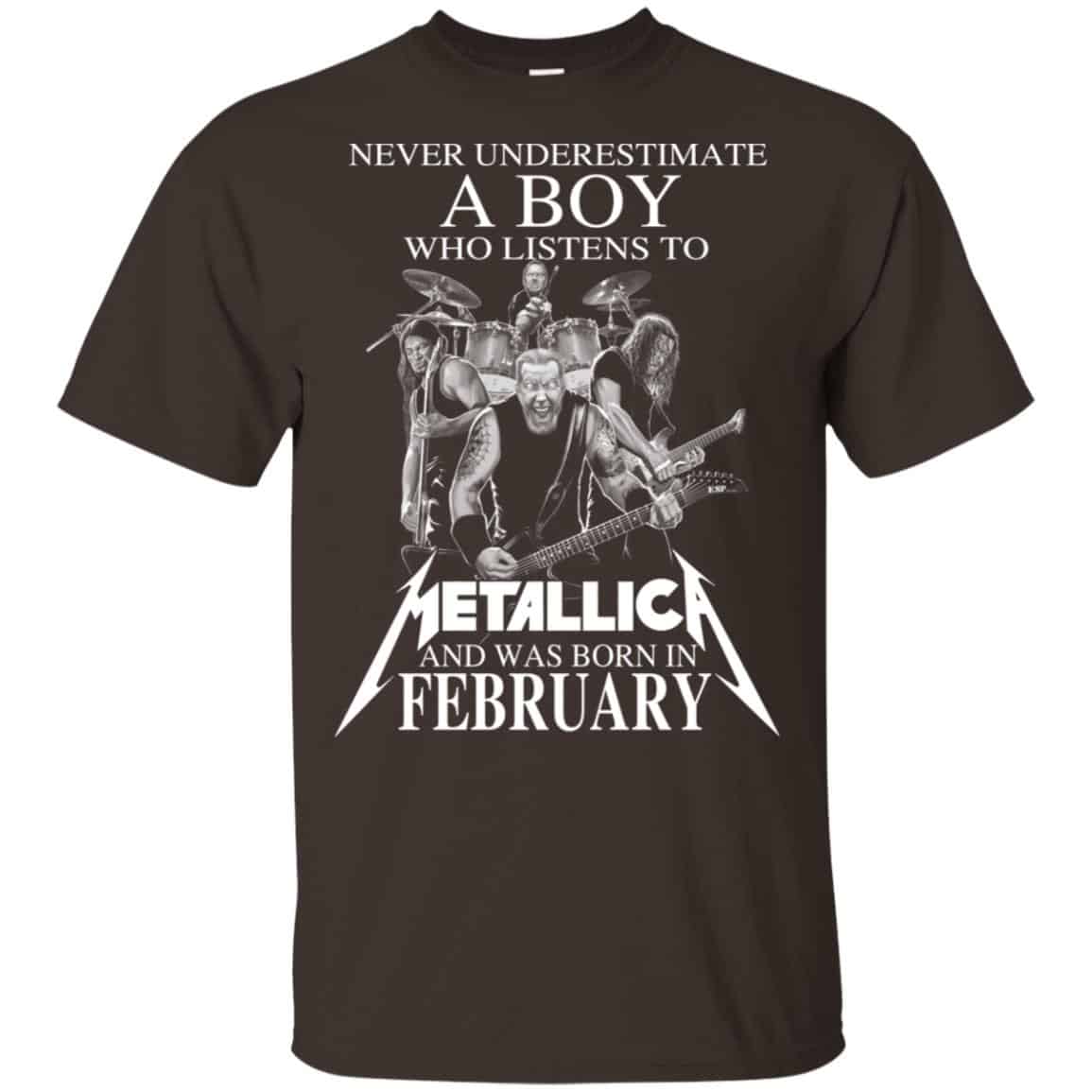 A Boy Who Listens To Metallica And Was Born In February T-Shirts, Hoodie, Tank