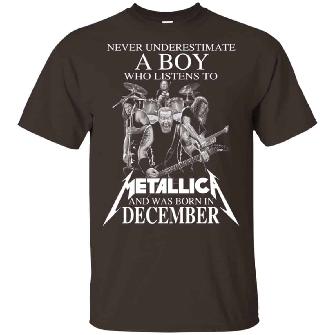 A Boy Who Listens To Metallica And Was Born In December T-Shirts, Hoodie, Tank