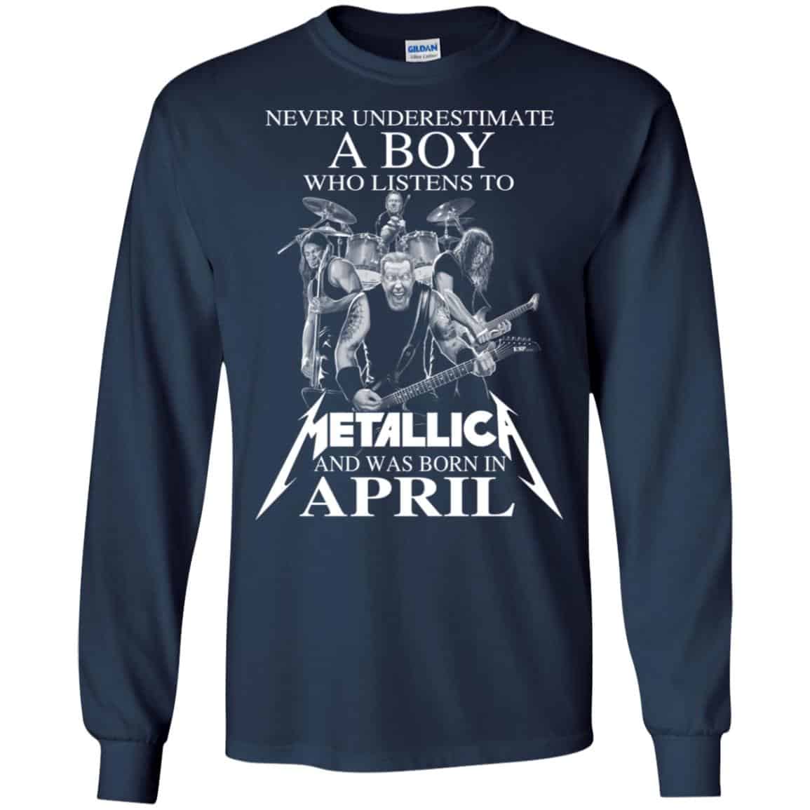 A Boy Who Listens To Metallica And Was Born In April T-Shirts, Hoodie, Tank