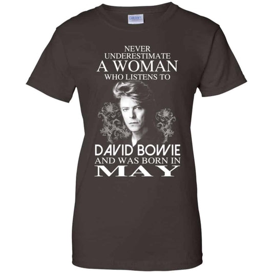 A Woman Who Listens To David Bowie And Was Born In May T-Shirts, Hoodie, Tank