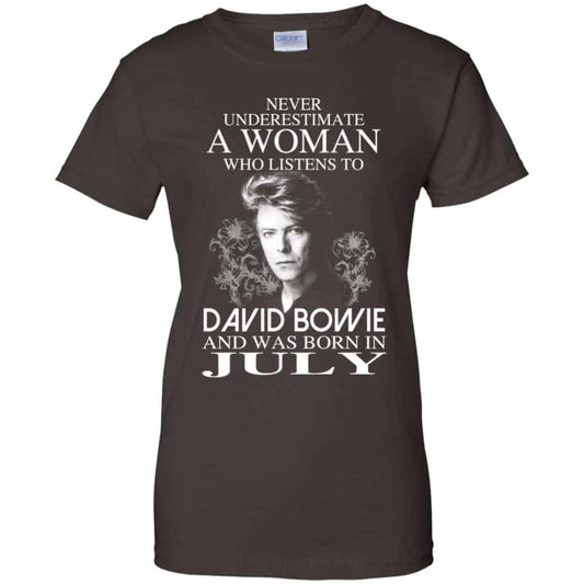 A Woman Who Listens To David Bowie And Was Born In July T-Shirts, Hoodie, Tank