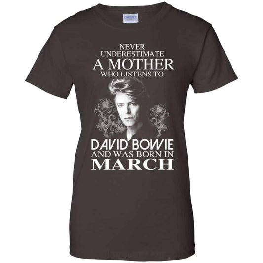 A Mother Who Listens To David Bowie And Was Born In March T-Shirts, Hoodie, Tank