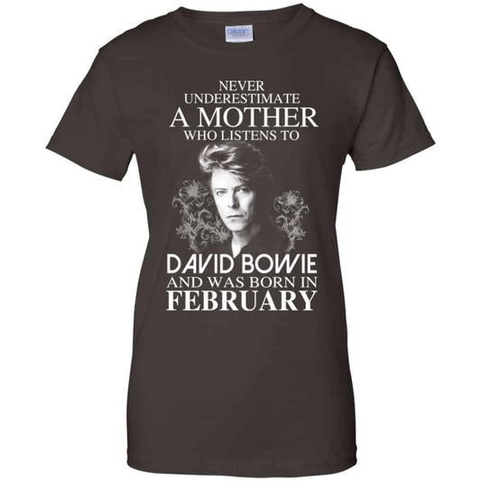 A Mother Who Listens To David Bowie And Was Born In February T-Shirts, Hoodie, Tank