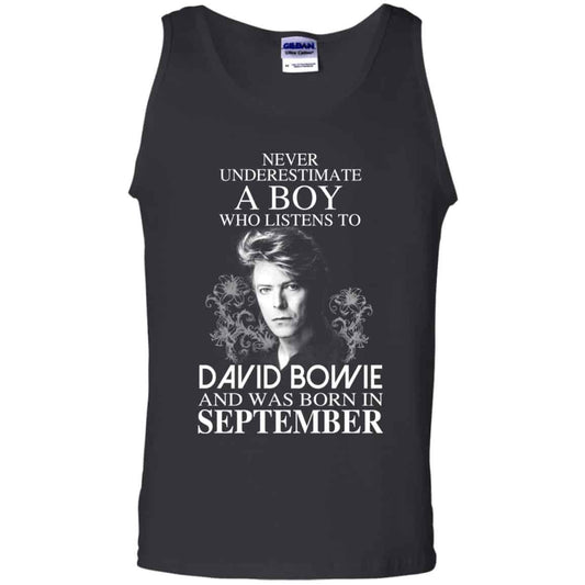 A Boy Who Listens To David Bowie And Was Born In September T-Shirts, Hoodie, Tank