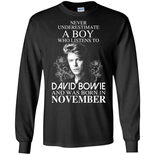 
	A Boy Who Listens To David Bowie And Was Born In November T-Shirts, Hoodie, Tank