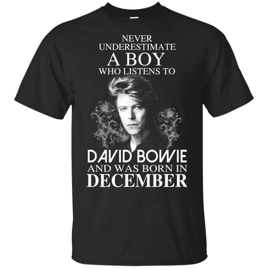 A Boy Who Listens To David Bowie And Was Born In December T-Shirts, Hoodie, Tank