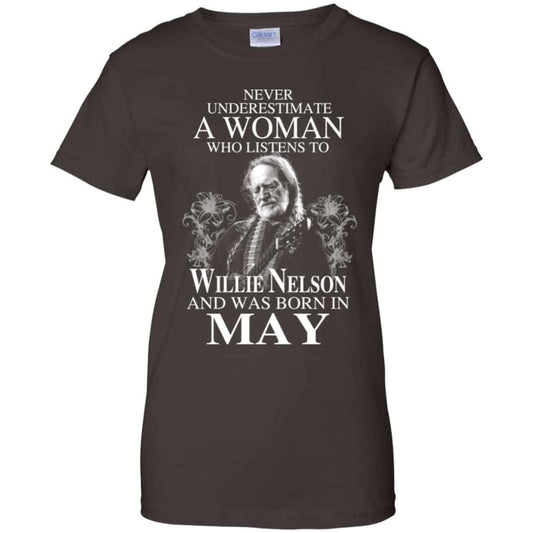 A Woman Who Listens To Willie Nelson And Was Born In May T-Shirts, Hoodie, Tank