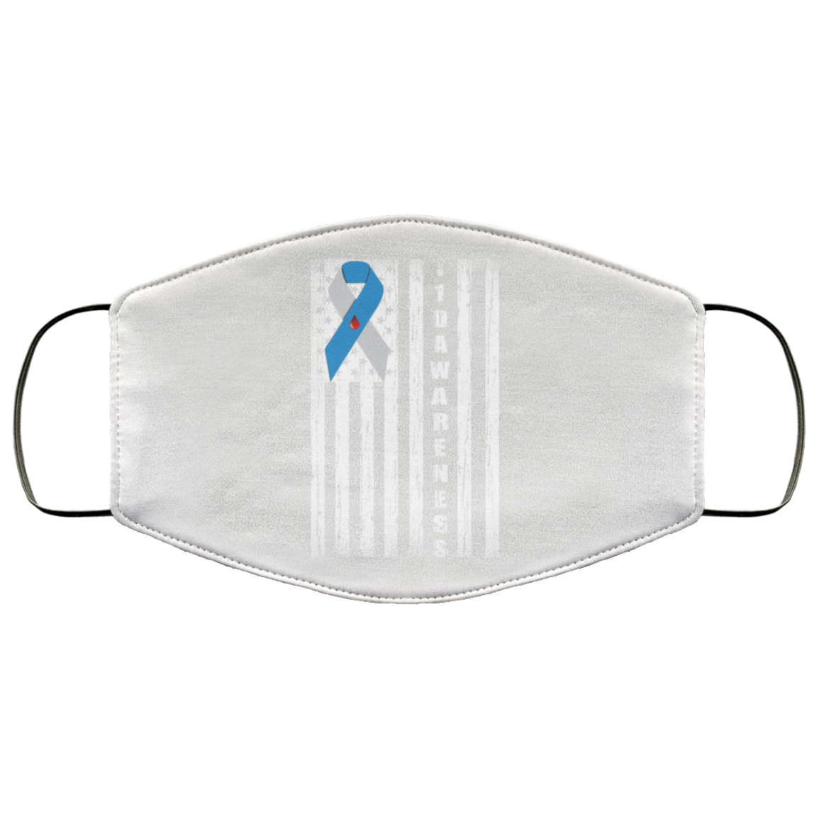 Type 1 Diabetes Awareness Support T1D Flag Ribbon Face Mask