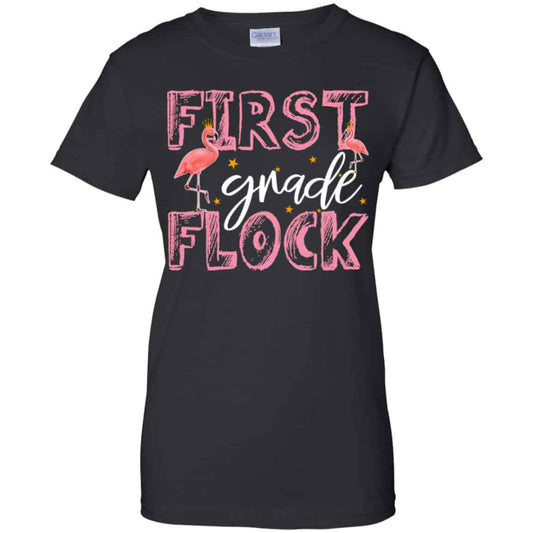 
	First Grade Flock Flamingo Shirt, Hoodie, Tank