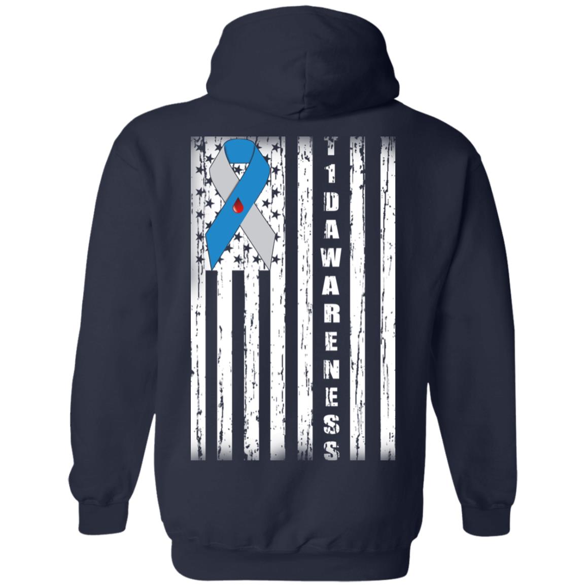 Type 1 Diabetes Awareness Support T1D Flag Ribbon Shirt, Hoodie, Tank