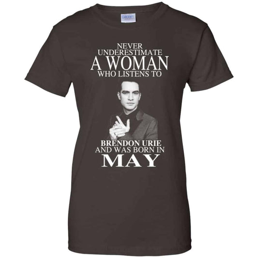 A Woman Who Listens To Brendon Urie And Was Born In May T-Shirts, Hoodie, Tank