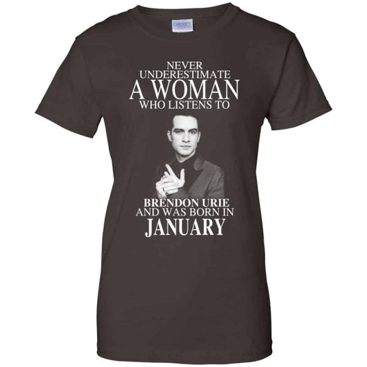 A Woman Who Listens To Brendon Urie And Was Born In January T-Shirts, Hoodie, Tank