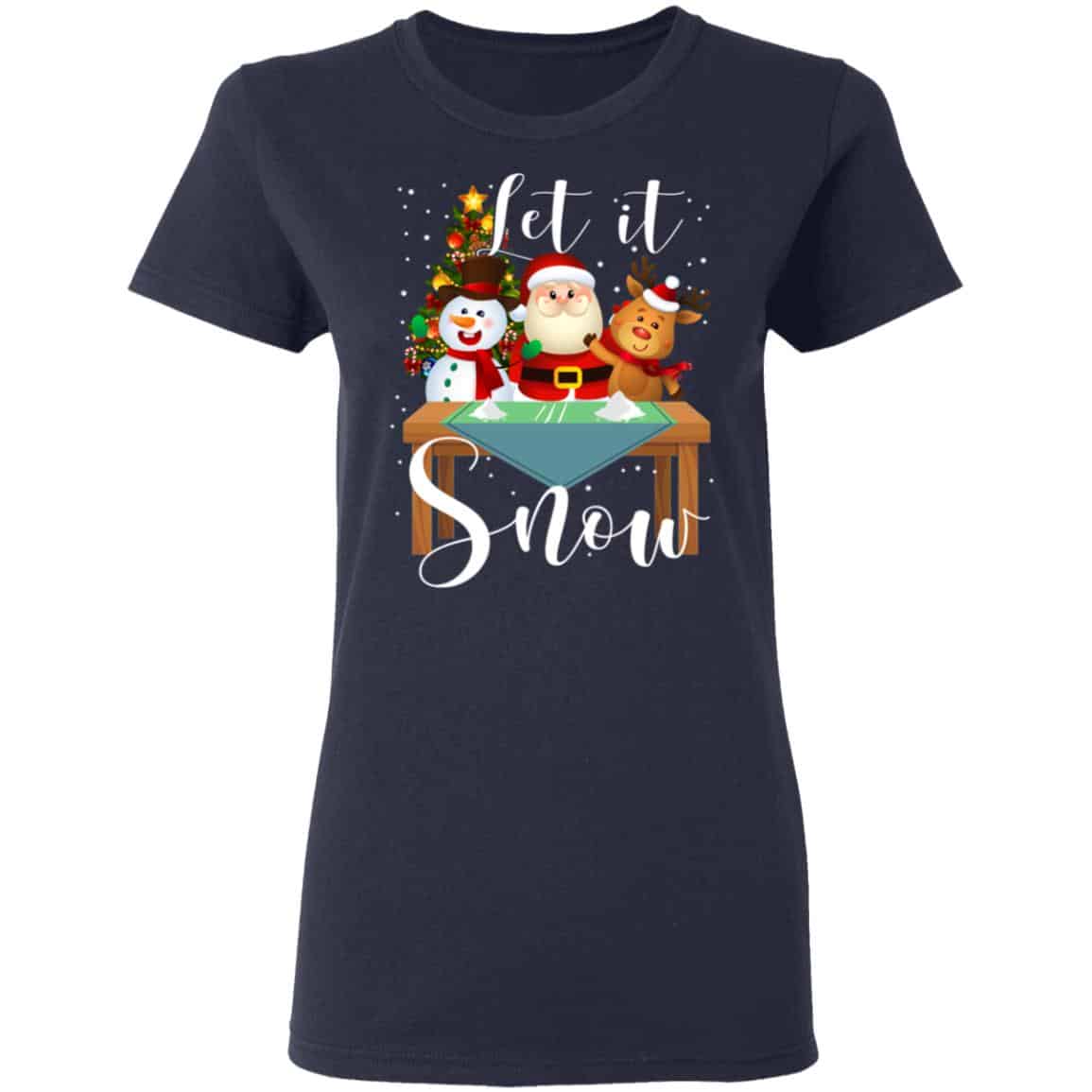 Santa Claus Reindeer Snowman Cocaine Let It Snow Shirt, Hoodie, Tank