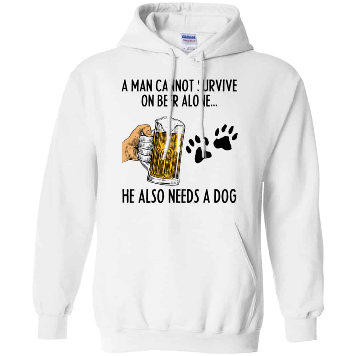 A Man Cannot Survive On Beer Alone He Also Needs A Dog Shirt, Hoodie, Tank