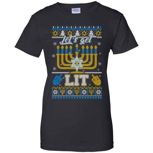 
	Funny Happy Hanukkah Chanukah Let’s Get Lit Ugly Sweater. Hoodie