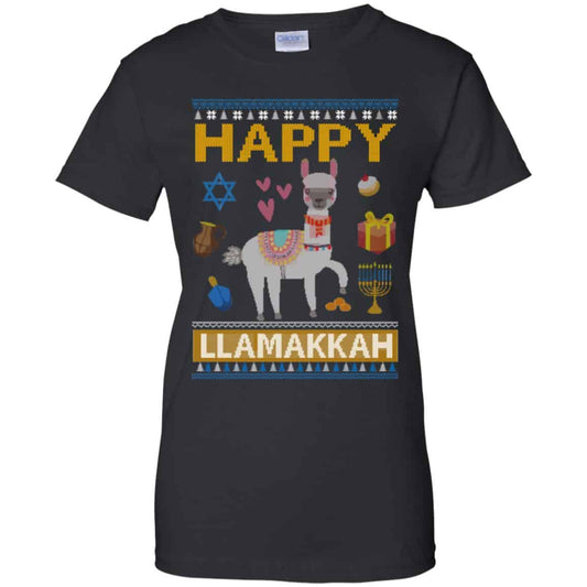 
	Happy Llama Llamakkah Hanukkah Ugly Sweater, Hoodie