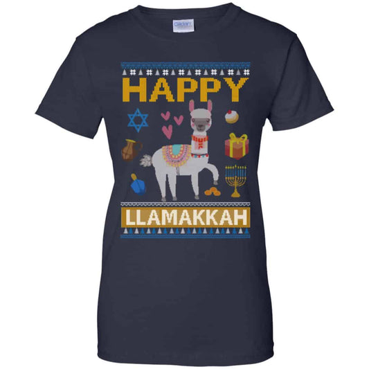 Happy Llama Llamakkah Hanukkah Ugly Sweater, Hoodie