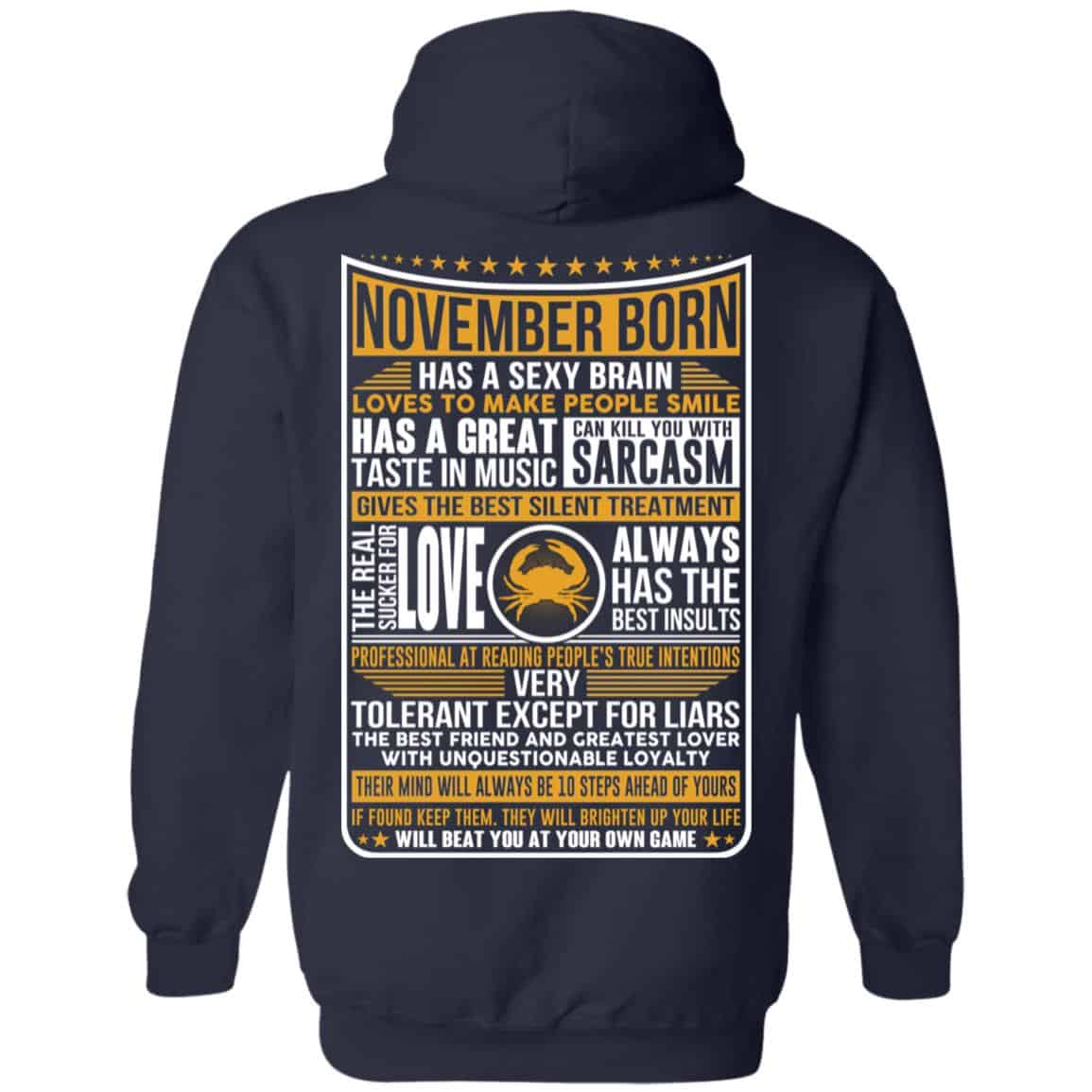November Born Has A Sexy Brain Loves To Make People Smile T-Shirts, Hoodie, Tank