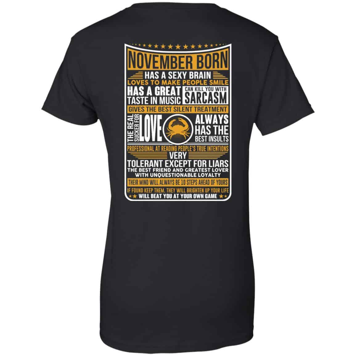 
	November Born Has A Sexy Brain Loves To Make People Smile T-Shirts, Hoodie, Tank