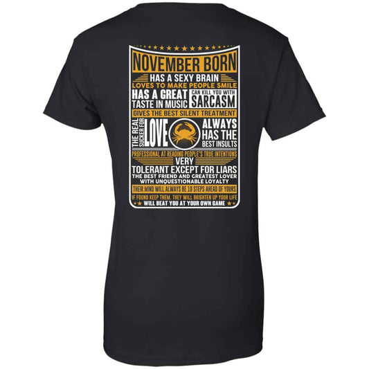 
	November Born Has A Sexy Brain Loves To Make People Smile T-Shirts, Hoodie, Tank