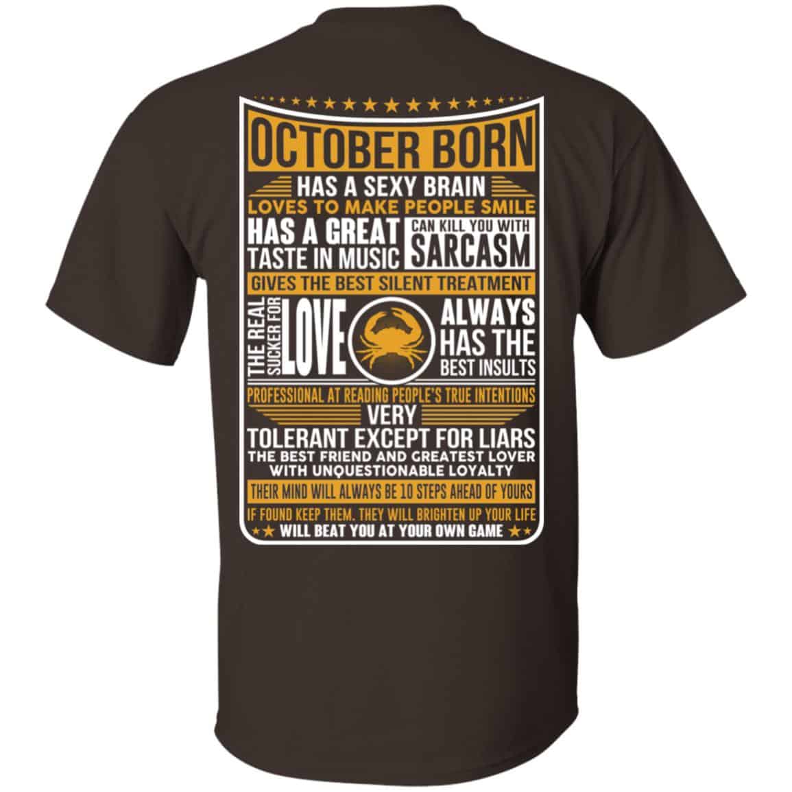 October Born Has A Sexy Brain Loves To Make People Smile T-Shirts, Hoodie, Tank